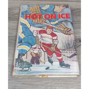 Hot on Ice by Jack Woolgar - hardcover book 1975 Library Book Teen Vintage